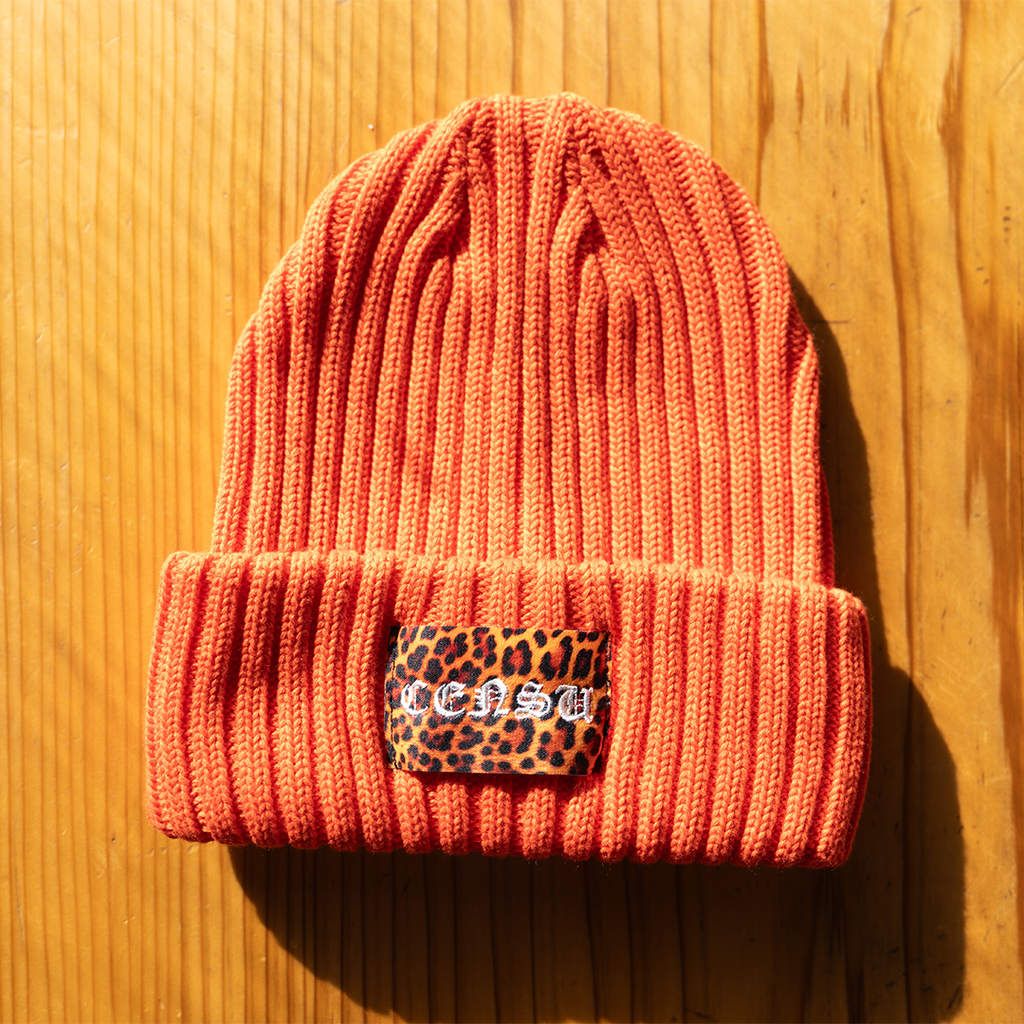 CENSU BEANIE -LEOPARD HAIR PRINT TAG-